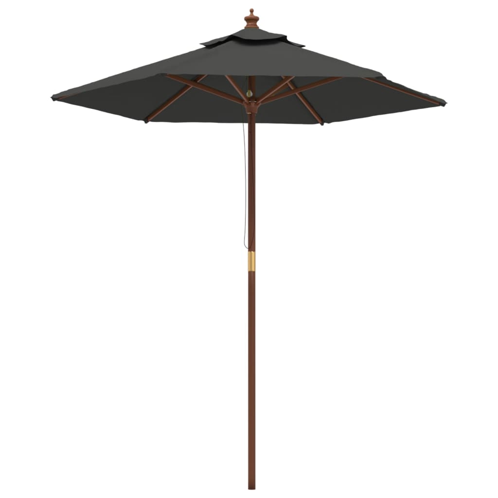 Vidaxl Parasol con poste de madera 196x231 cm de antracita