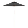 Vidaxl Parasol con poste de madera 196x231 cm de antracita