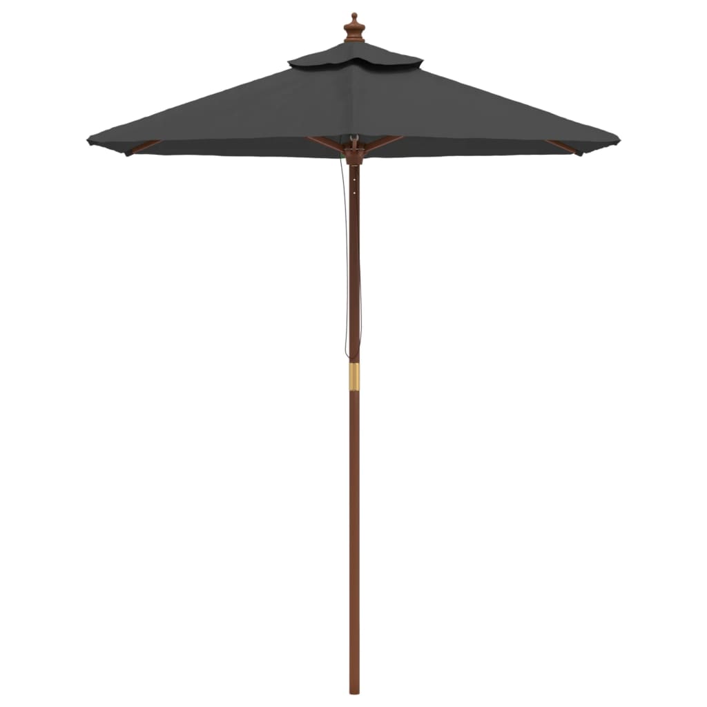 Vidaxl Parasol con poste de madera 196x231 cm de antracita