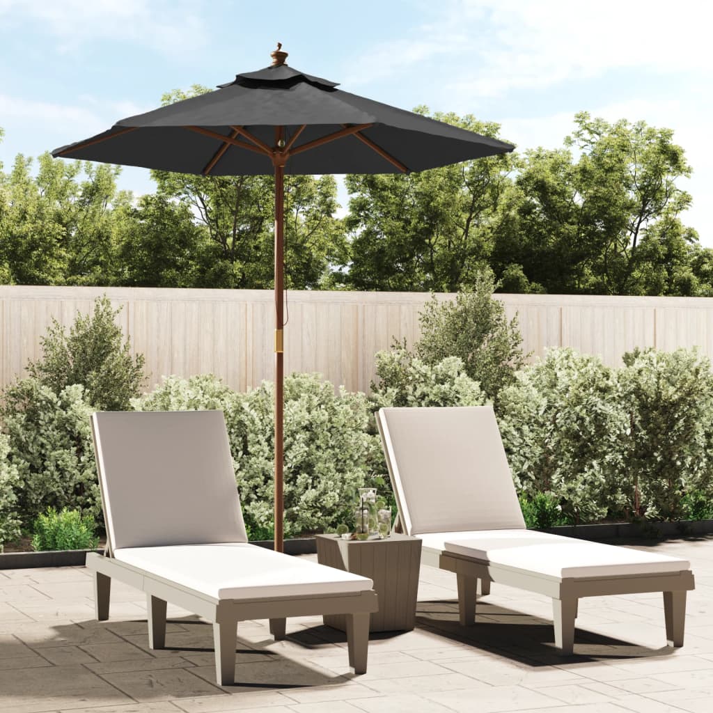 Vidaxl Parasol con poste de madera 196x231 cm de antracita