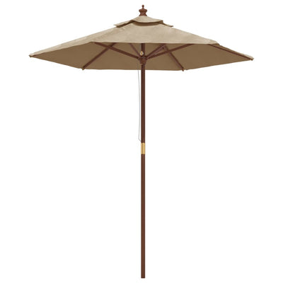 Vidaxl Parasol con polo in legno 196x231 cm taupe