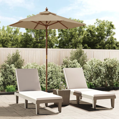 Vidaxl Parasol con polo in legno 196x231 cm taupe