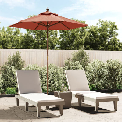 Vidaxl Parasol con polo in legno 196x231 cm terracotta.