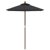 Ombrellone VidaXL con palo in legno 196x231 cm nero