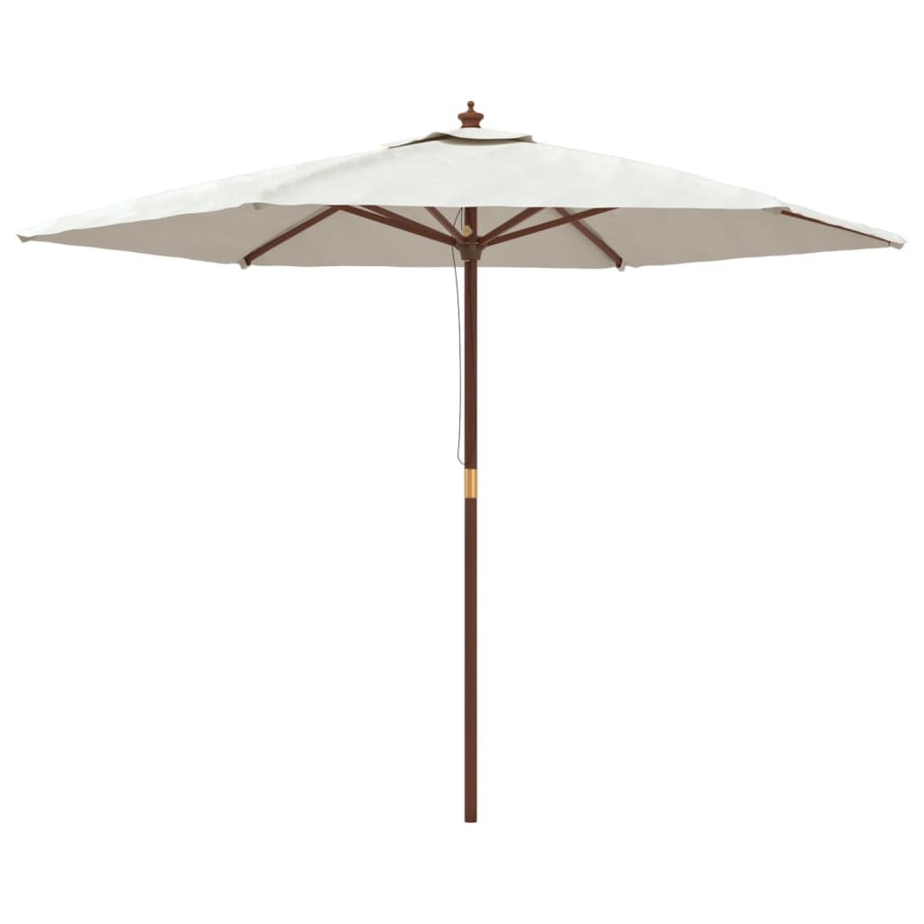 Vidaxl Parasol con poste de madera 299x240 cm de arena