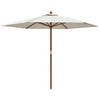 Vidaxl Parasol con polo in legno 299x240 cm sabbia