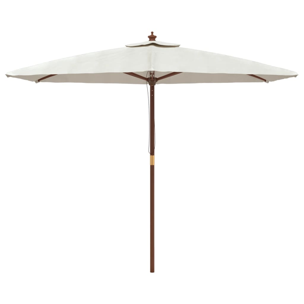 Vidaxl Parasol con poste de madera 299x240 cm de arena