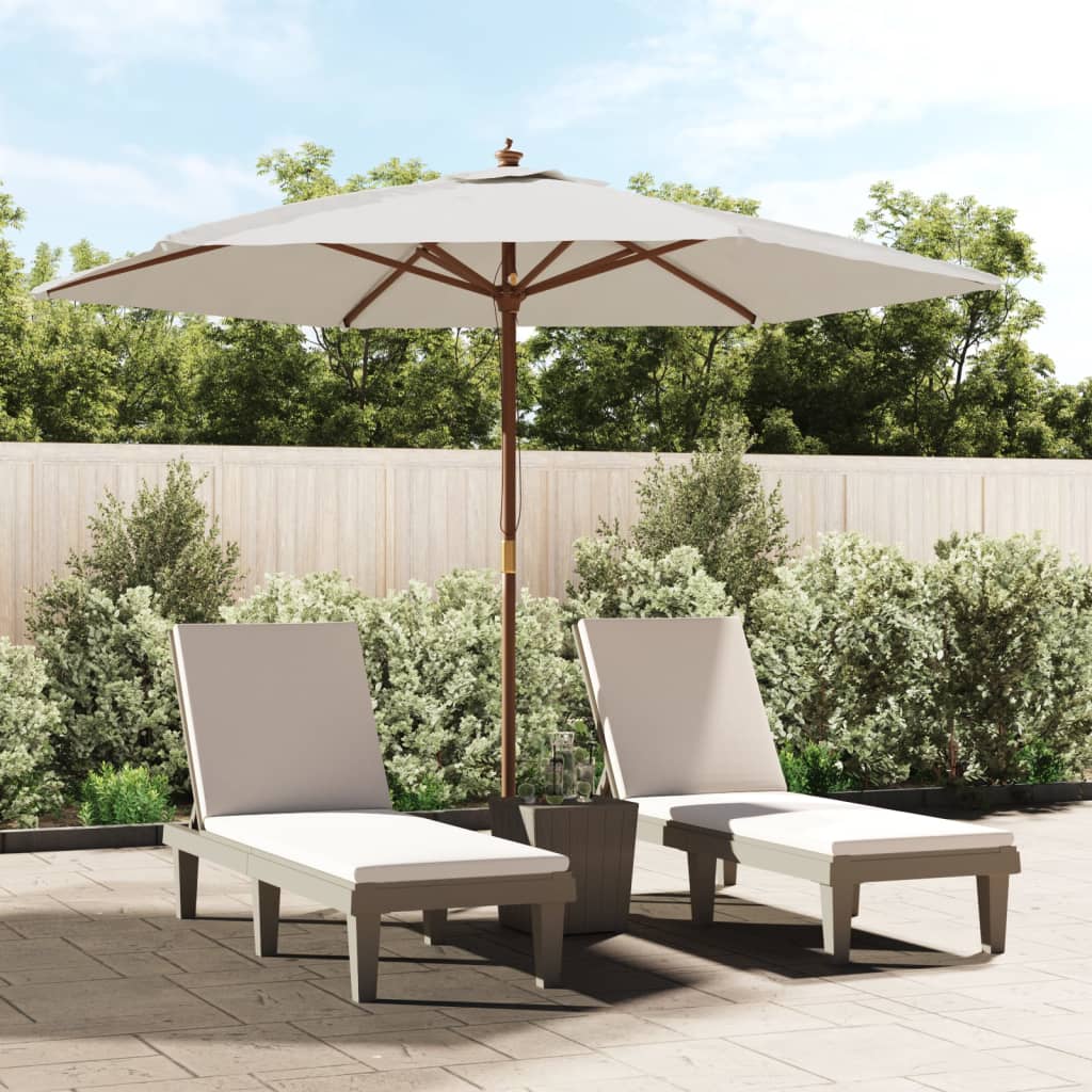 Vidaxl Parasol con poste de madera 299x240 cm de arena
