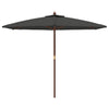 Vidaxl Parasol con polo in legno 299x240 cm antracite -lorato