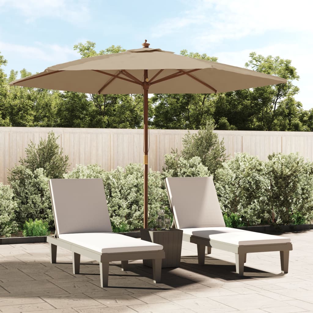 Vidaxl Parasol con poste de madera 299x240 cm Tope