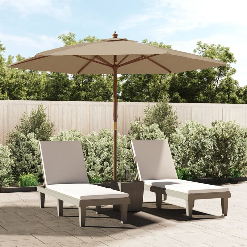 Vidaxl Parasol con poste de madera 299x240 cm Tope
