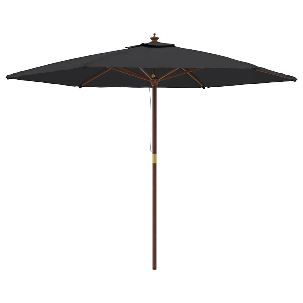Parasol Vidaxl con poste de madera 299x240 cm negro