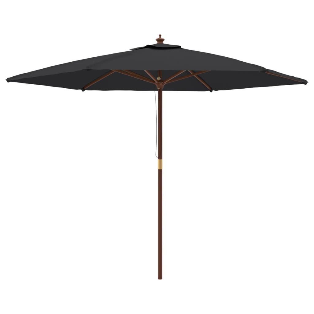 Parasol Vidaxl con poste de madera 299x240 cm negro