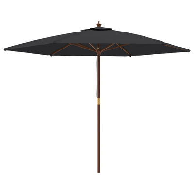 Vidaxl Parasol con polo in legno 299x240 cm nero