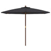 Parasol Vidaxl con poste de madera 299x240 cm negro