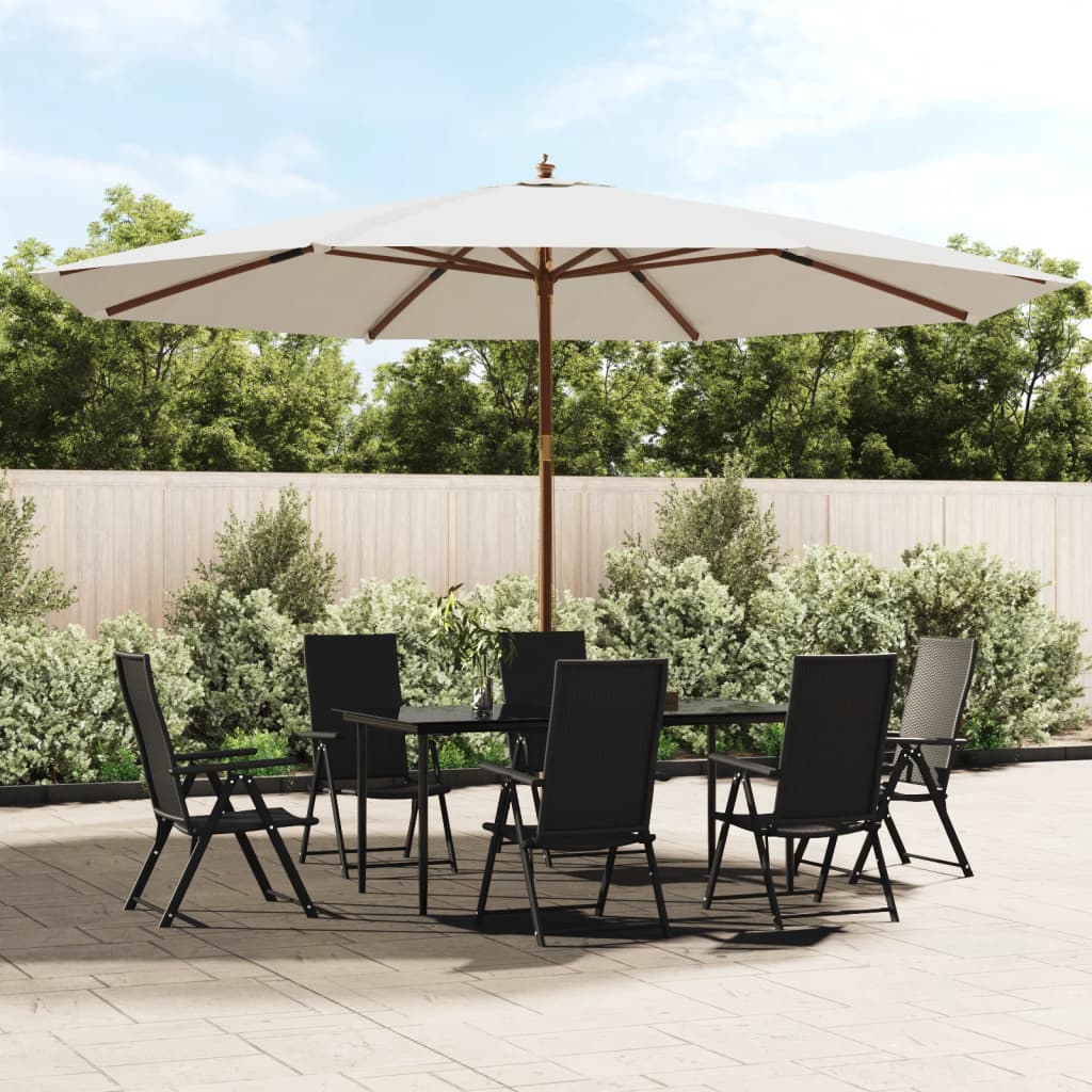 Ombrellone Vidaxx con palo in legno 400x273 cm color sabbia