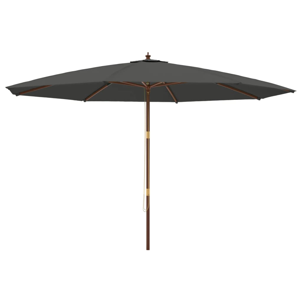 Ombrellone Vidaxl con palo in legno 400x273 cm antracite