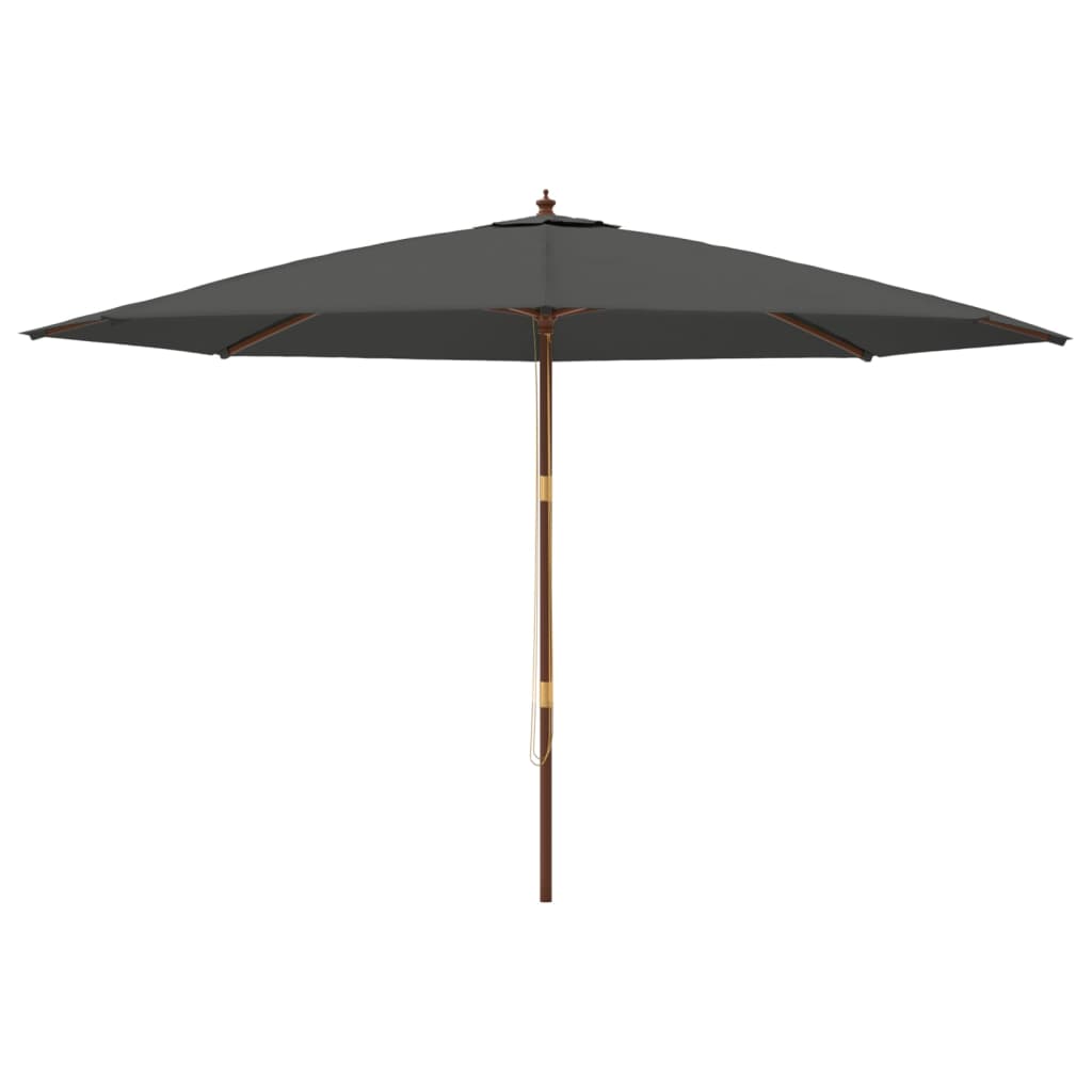 Ombrellone Vidaxl con palo in legno 400x273 cm antracite