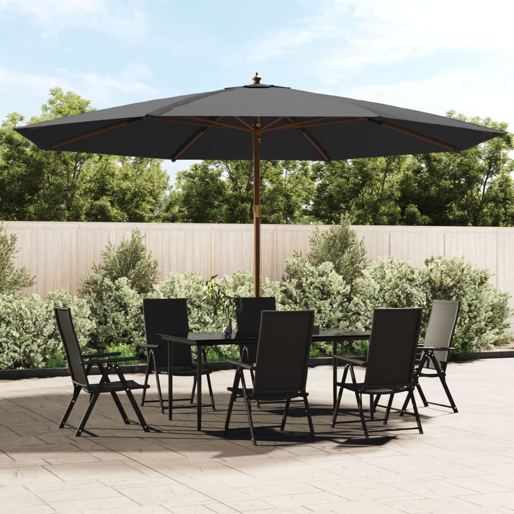 Ombrellone Vidaxl con palo in legno 400x273 cm antracite