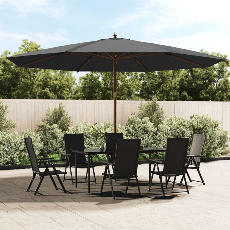 Vidaxl parasol met houten paal 400x273 cm antracietkleurig
