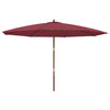 Vidaxl parasol met houten paal 400x273 cm bordeauxrood