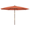 Vidaxl parasol met houten paal 400x273 cm terracottakleurig