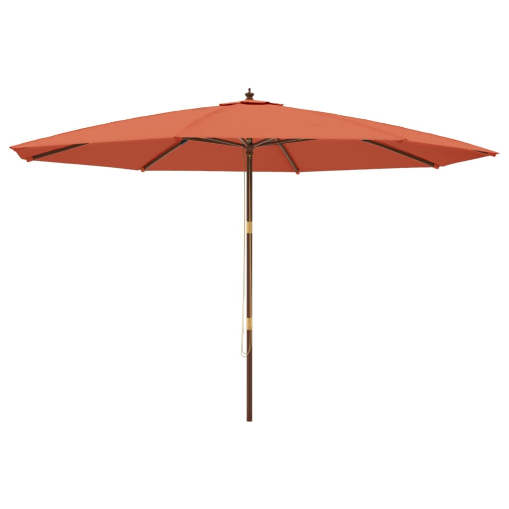 Sombrilla vidaxl con palo de madera 400x273 cm color terracota
