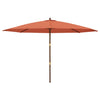 Vidaxl parasol met houten paal 400x273 cm terracottakleurig