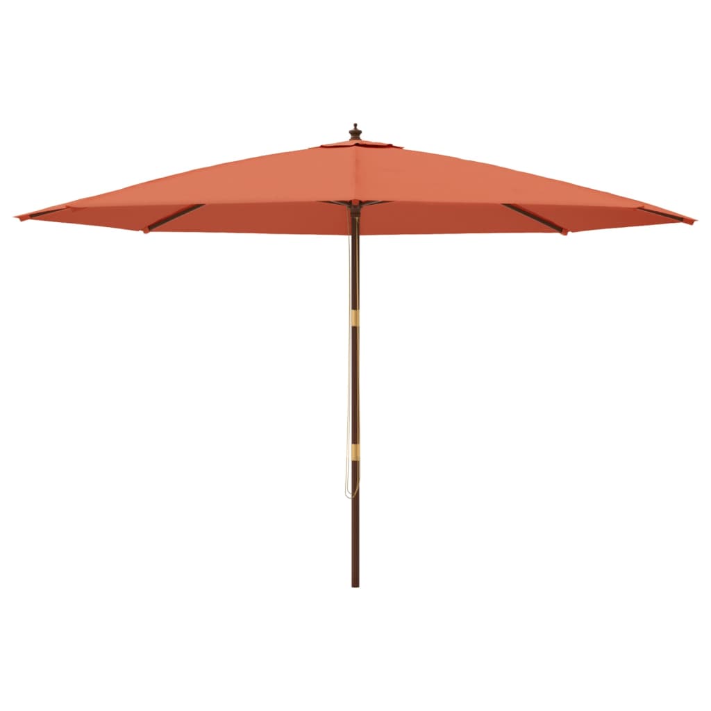 Sombrilla vidaxl con palo de madera 400x273 cm color terracota