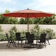 Sombrilla vidaxl con palo de madera 400x273 cm color terracota