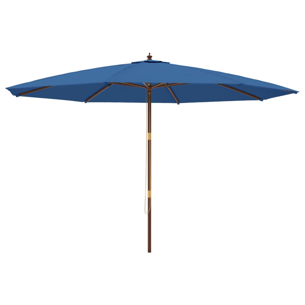 Ombrellone VidaXL con palo in legno 400x273 cm azzurro