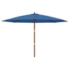 Vidaxl parasol met houten paal 400x273 cm azuurblauw