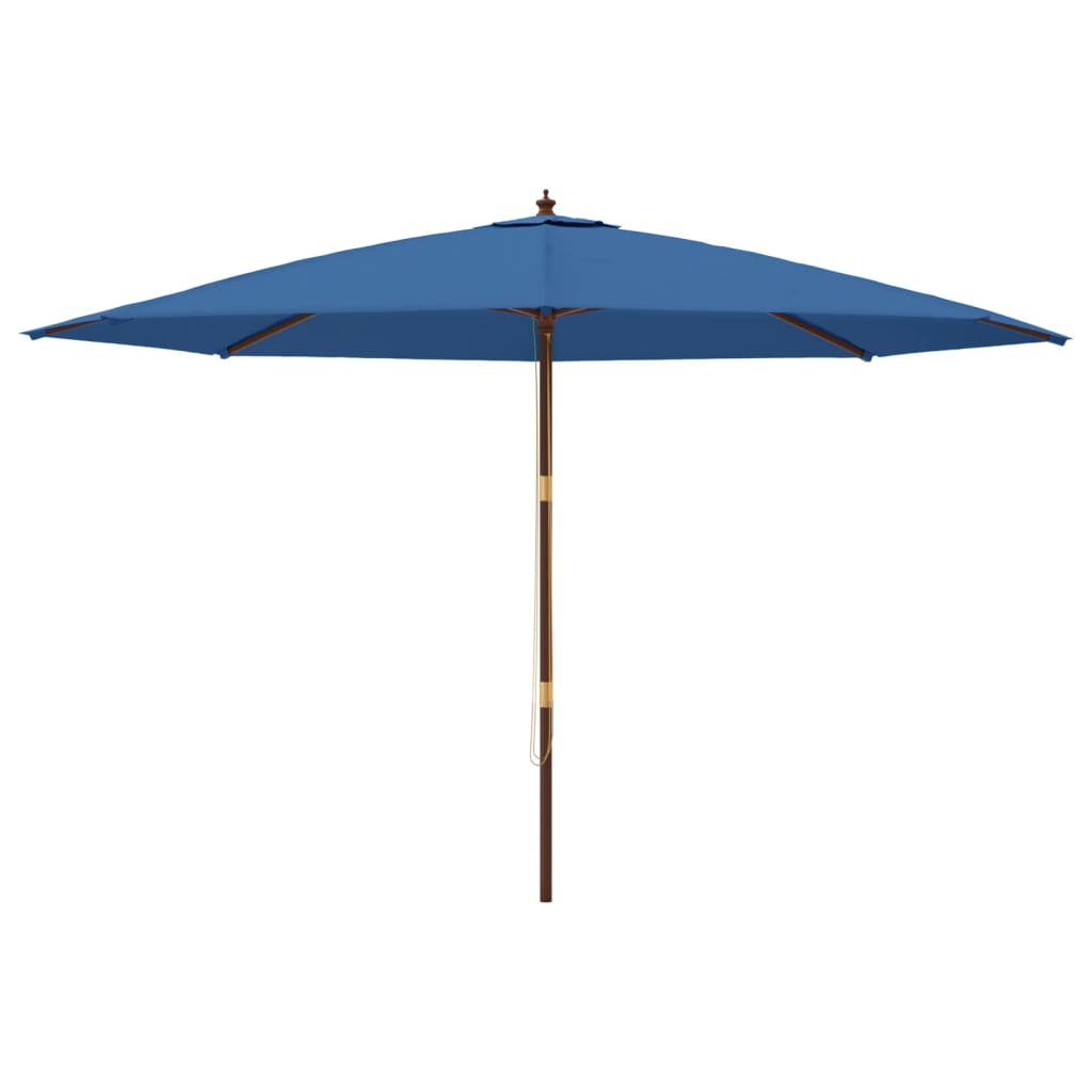 Ombrellone VidaXL con palo in legno 400x273 cm azzurro