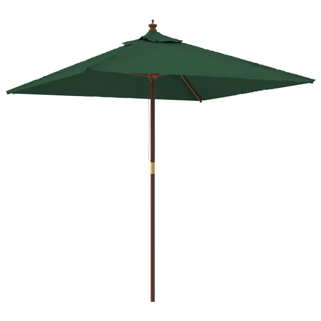 Vidaxl Parasol con polo in legno 198x198x231 cm verde