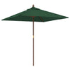 Vidaxl Parasol con poste de madera 198x198x231 cm verde