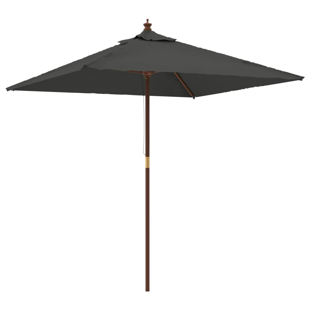 Vidaxl Parasol con polo in legno 198x198x231 cm antracite -colorato