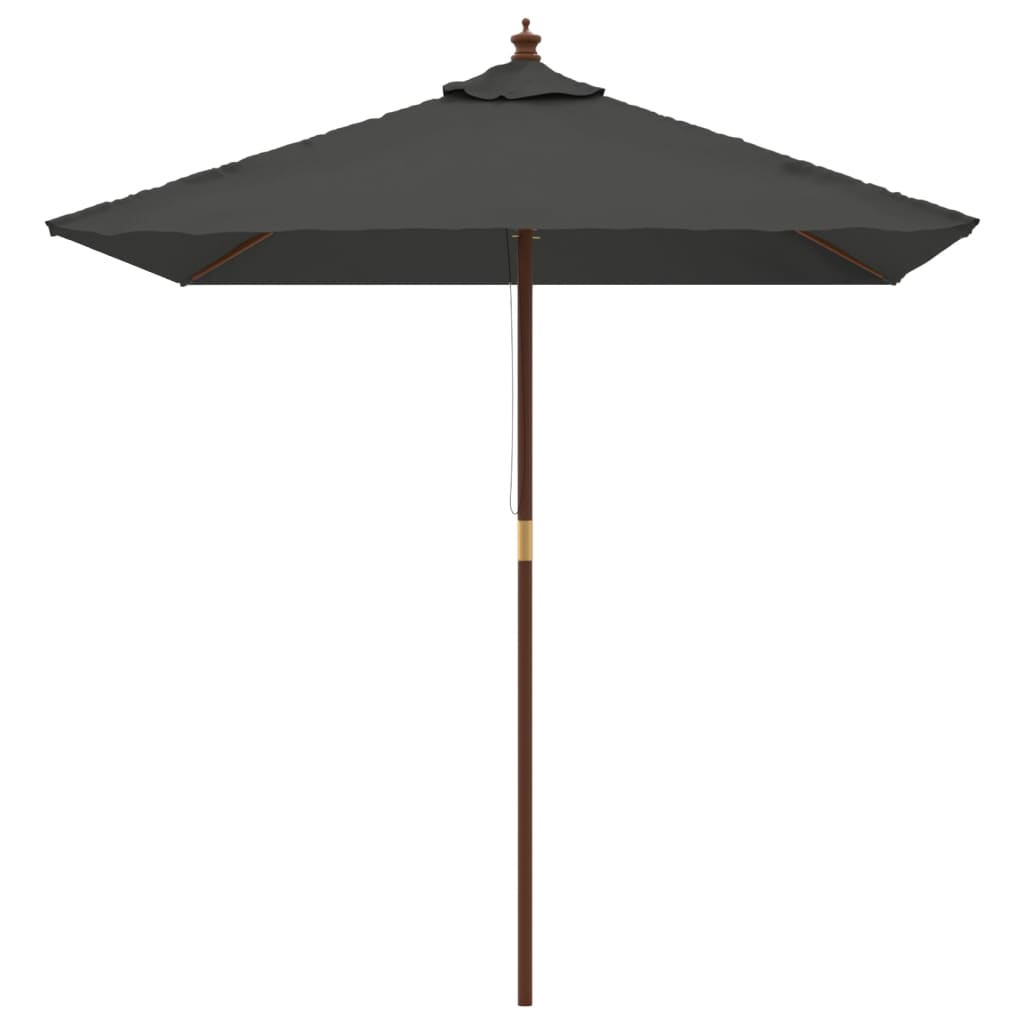 Vidaxl Parasol con polo in legno 198x198x231 cm antracite -colorato