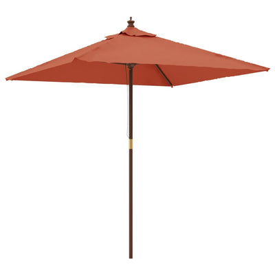 Vidaxl Parasol con polo in legno 198x198x231 cm Terracotta -Colored