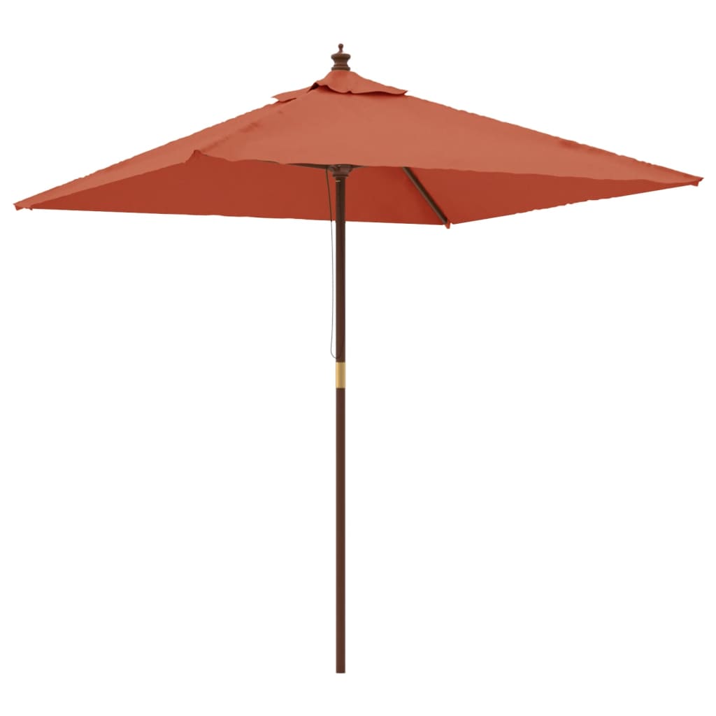 Vidaxl Parasol con polo in legno 198x198x231 cm Terracotta -Colored