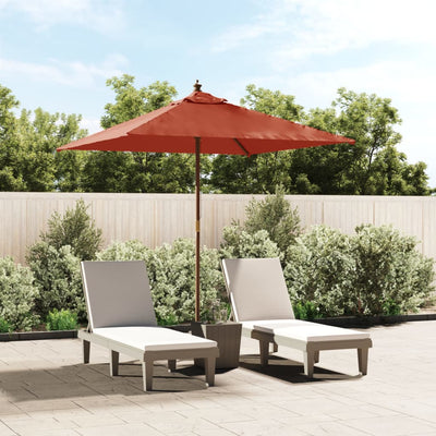 Vidaxl Parasol con polo in legno 198x198x231 cm Terracotta -Colored