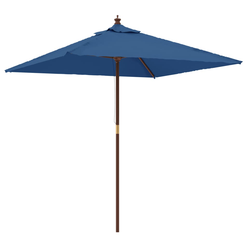 Vidaxl Parasol con polo in legno 198x198x231 cm blu azure