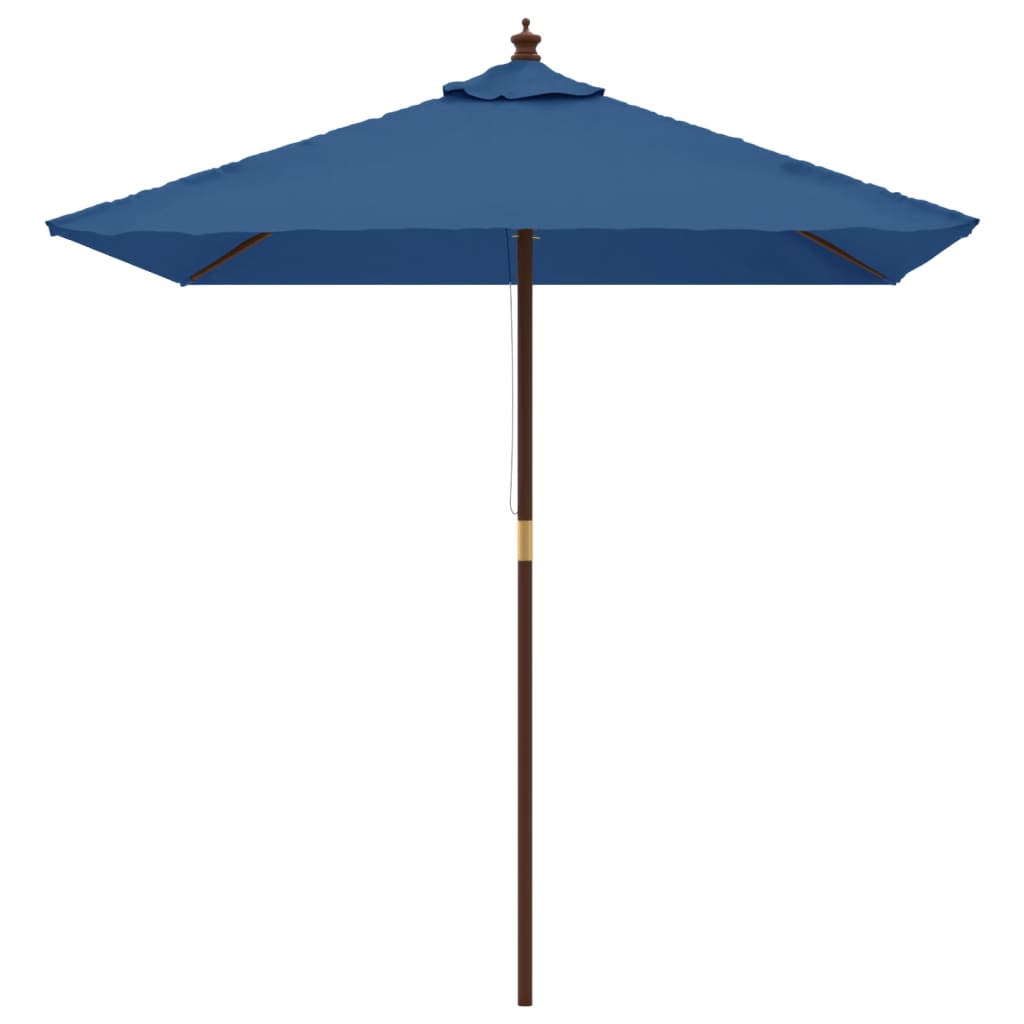 Vidaxl Parasol con polo in legno 198x198x231 cm blu azure