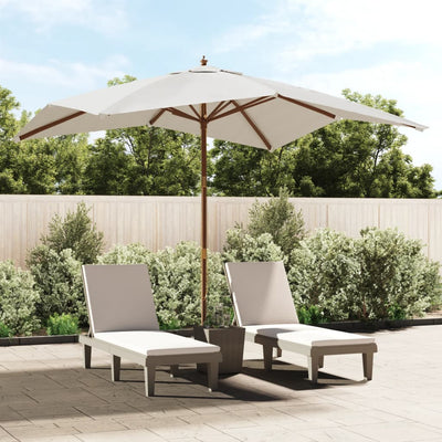 Vidaxl Parasol con polo in legno 300x300x273 cm sabbia