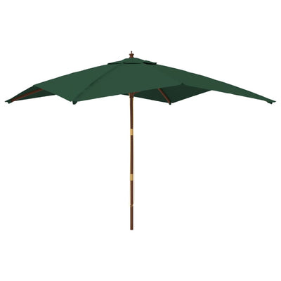 Vidaxl Parasol con polo in legno 300x300x273 cm verde