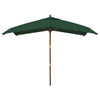 Vidaxl Parasol con polo in legno 300x300x273 cm verde