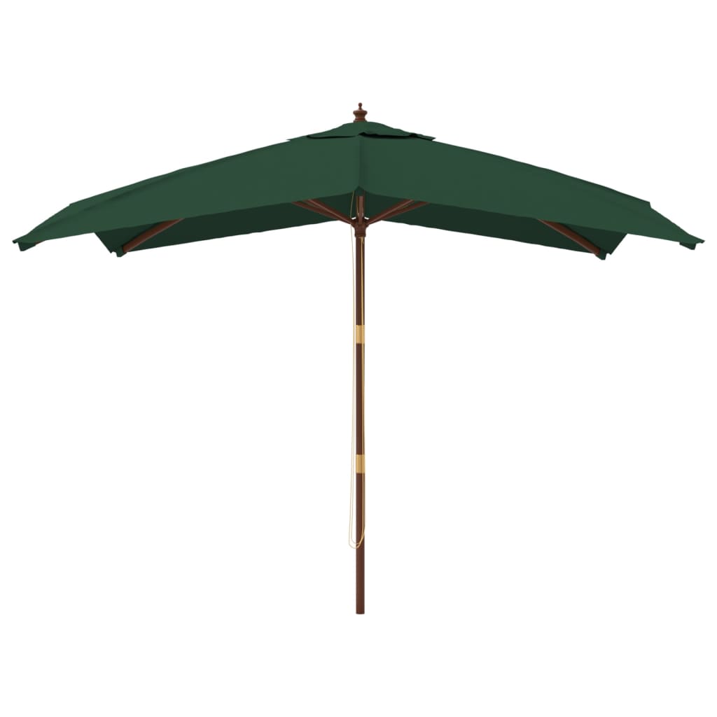 Vidaxl Parasol con polo in legno 300x300x273 cm verde