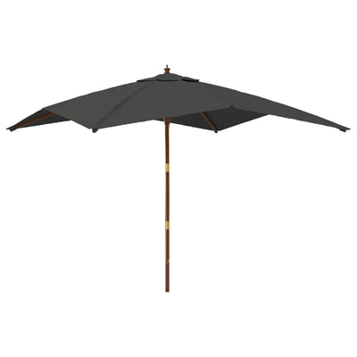 Vidaxl Parasol con polo in legno 300x300x273 cm antracite -colorato