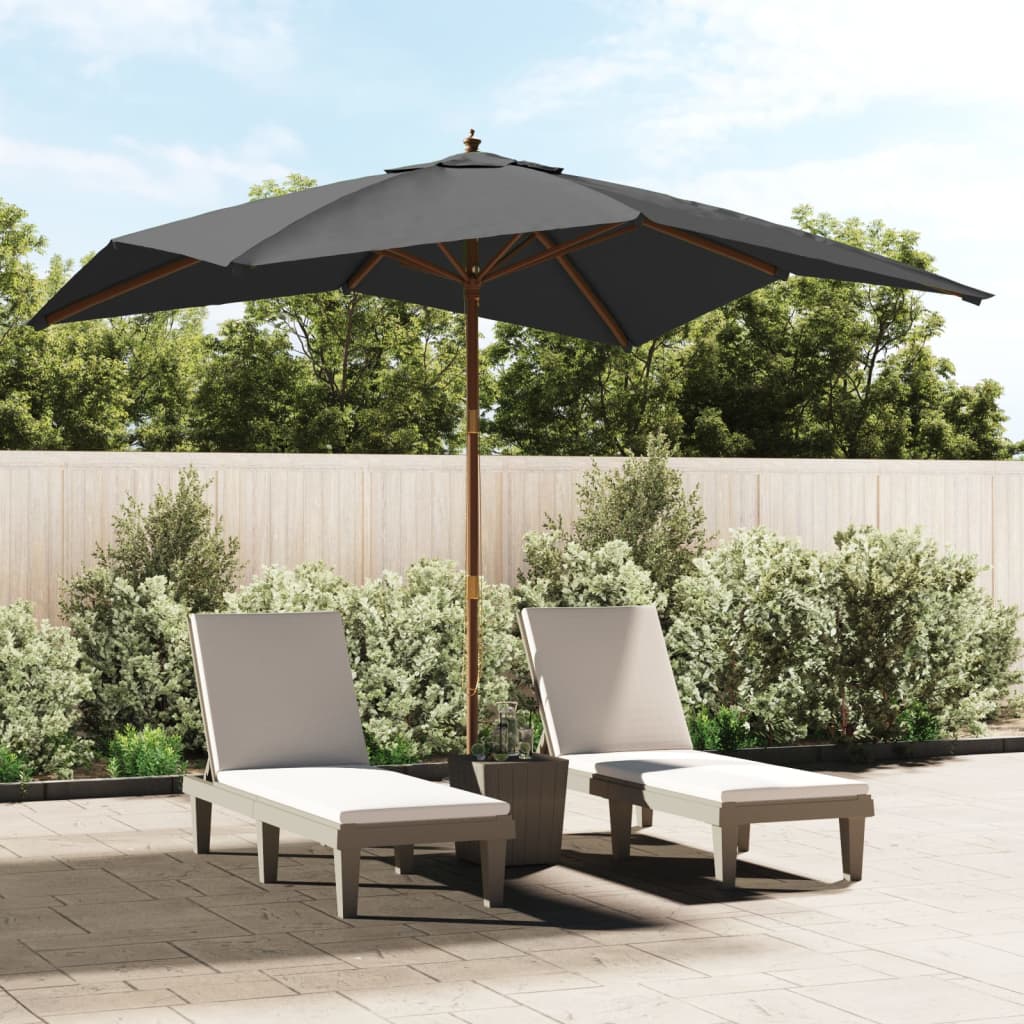 Vidaxl Parasol con polo in legno 300x300x273 cm antracite -colorato