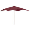 Vidaxl Parasol con palo in legno 300x300x273 cm bordeaux rosso