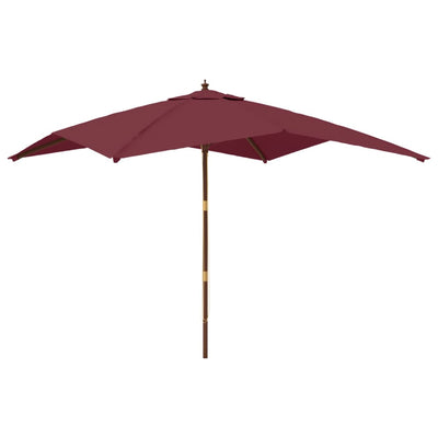 Vidaxl Parasol con palo in legno 300x300x273 cm bordeaux rosso